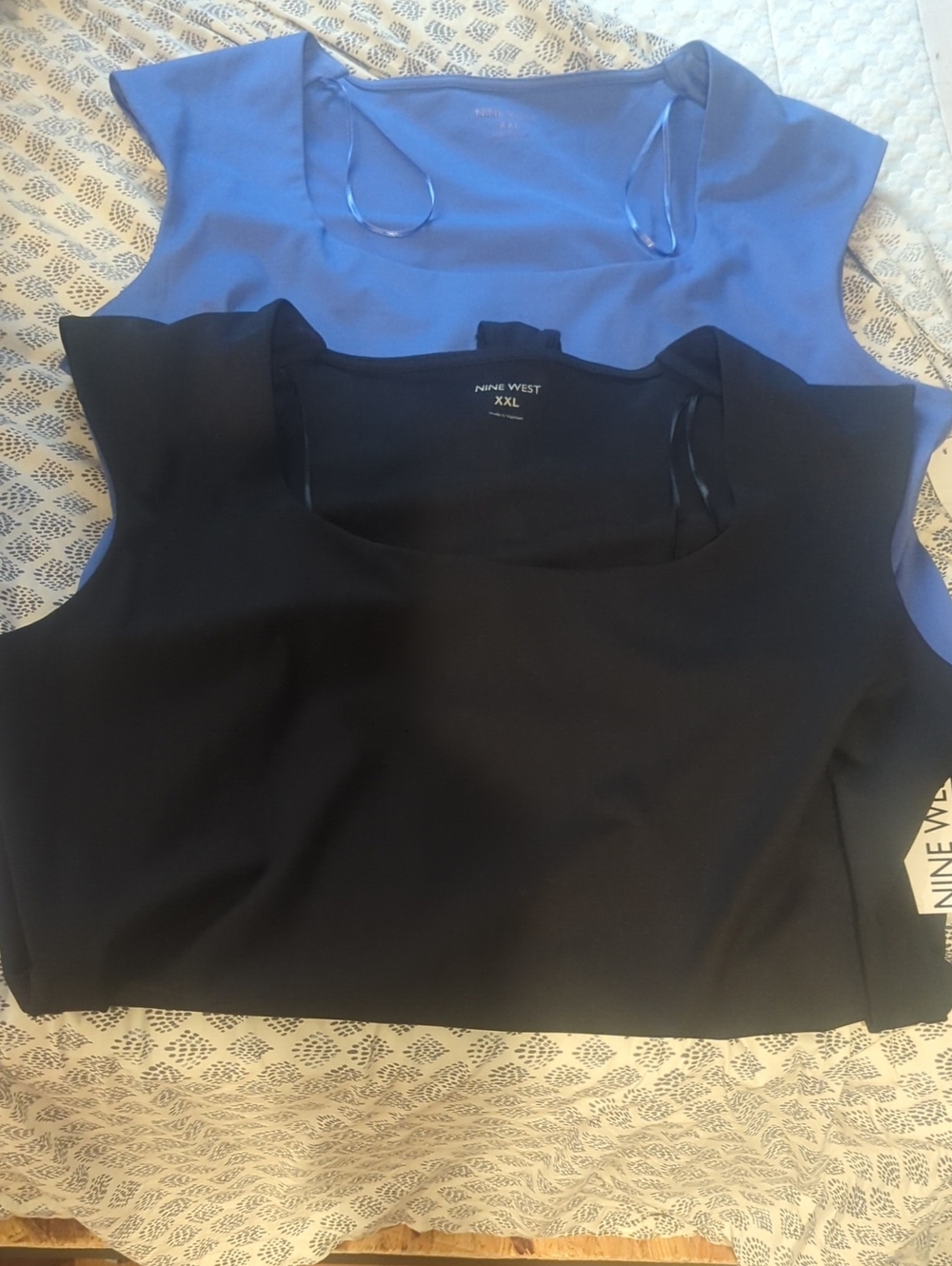 Multipack  Nine West Women’s Scoop Neck Body Suits — Black and Blue